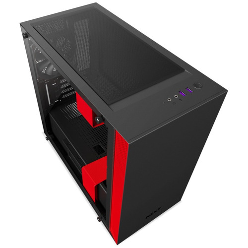 Caja Gamer Micro Atx Nzxt H400i Negro Mate / Rojo