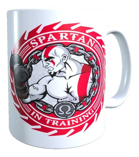 Taza - Tazón Diseño Espartano Entrenando, 320 Cc