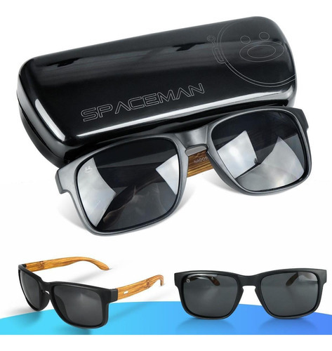 oculos sol proteção uv madeira marrom masculino + case qualidade premium lente preta presente casual