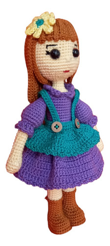 Muñeca Lily Granjerita Tejida A Crochet