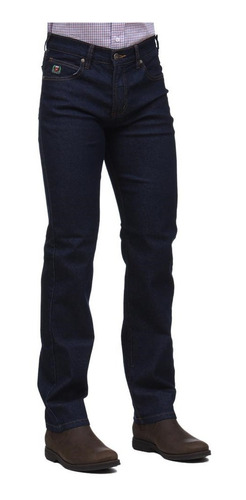 Calça Jeans Masculina Tradicional Com Elastano Azul Escuro O