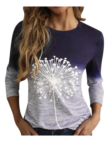 Jersey Cómodo De Manga Larga Con Estampado De Moda Para Muje