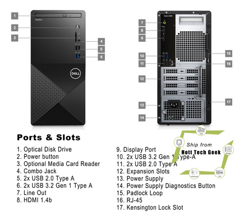 Computadora De Escritorio Dell 2023 Vostro 3910 Tower Para