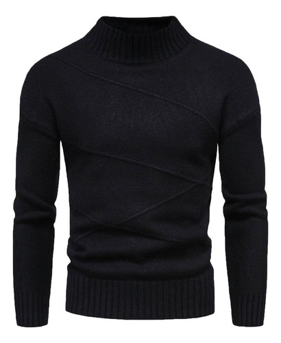 Suéter Para Hombre, Casual, Suave, Con Cuello Medio Alto, Te