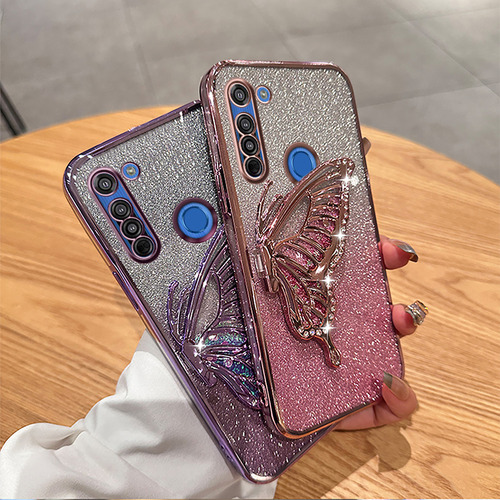 Funda Para Moto G8 Play Power Marco Mariposa Rosa Flash+mica