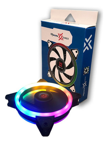 Cooler Para Pc Fan Rgb Maxxtro Gamer Rb120-01 Led Arcoiris