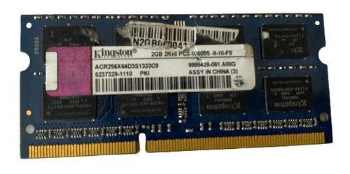 Memória Kingston Notebook Ddr3 Pc3-10600s 2gb (Usado)