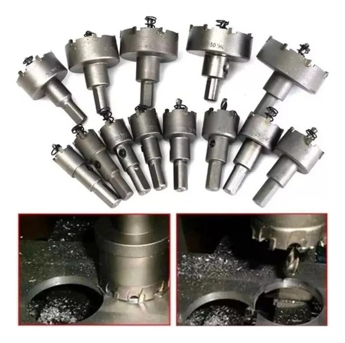 13 Brocas Copa Sierra Hss De Carburo Para 16-53mm