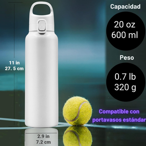 3 Termo Botellas Aisladas Acero Inox 600ml Tapa Con Seguro