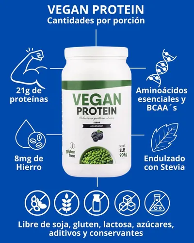 Vegan Protein Platinum 2 Libras Proteína Vegana Gluten Free Sabor Crema Americana