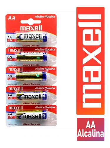 Pila Maxell Aa X5 Unidades Pila Alcalina Originales Blister