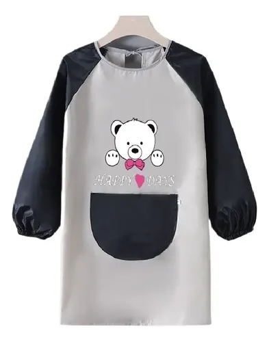 Delantal Impermeable De Manga Larga Para Niños De 3 A 8 Años – Con Bolsillo, Ideal Para Pintar, Cocinar Y Manualidades
