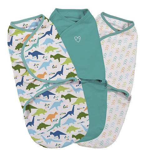 Swaddleme Original Swaddle 3-pk, Origami Dino (sm).