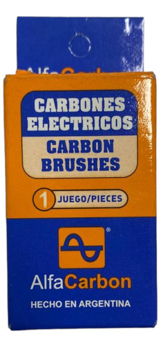 Juego Carbones Alfa Carbon Lavarropas Universal 13,5x5x35mm 