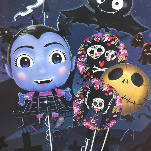 Set De Globos Fiesta Halloween Vampirina 5pcs