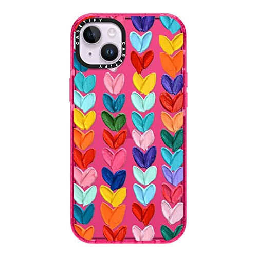 Funda Para iPhone 14 Plus Polka Daub Hearts - Bubblegum