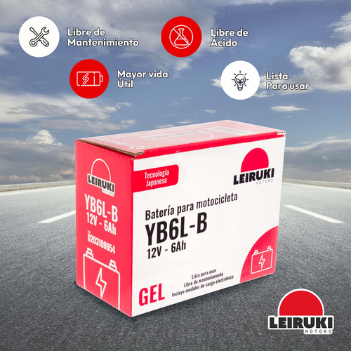 Bateria Gel Moto Yb6l-b Lithium150 Ft150 Cargo150 Leiruki