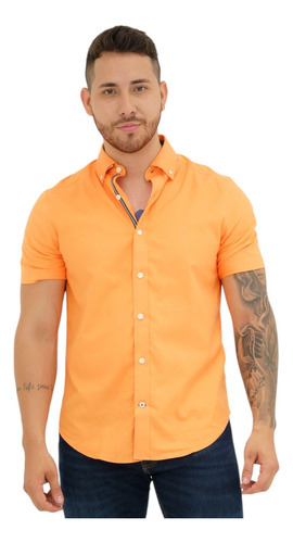 Camisa Nautica Naranja Hombre 01100w 8lc