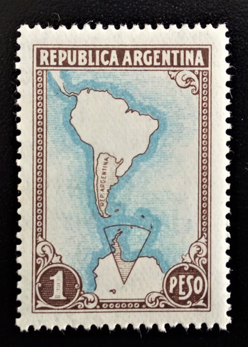 Argentina, Sello Gj 880a Mapa C- Antar Contor 51 Mint L14962