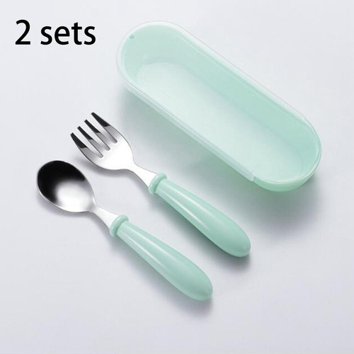 Set De Cubiertos Infantiles, Cuchara Y Tenedor De Acero