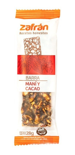 Barritas Maní & Cacao Sin Tacc Zafrán - 12 Unidades