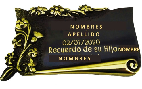 Placas Funerarias De Bronce N° 4 Porteña 18 Cm X 12 Cm