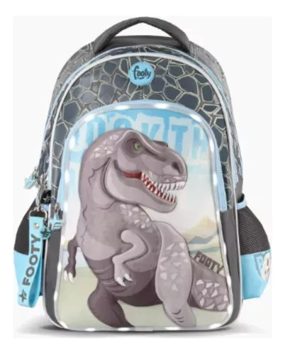 Mochila Espalda 18  Dino T-rex Con Luz Led. Escolar F2203