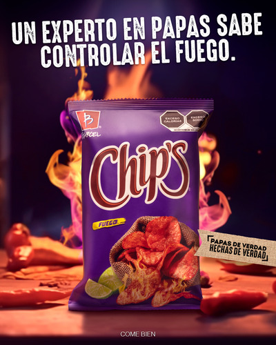 Papas Barcel Chips Surtidas 4 Pzas De 170 Gr