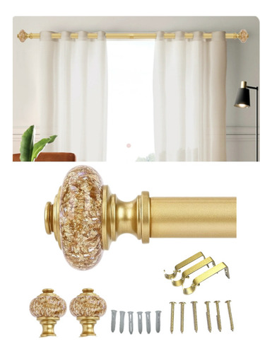 Dorado Cortineros De Metal Ajustable Barra Cortina Max3m Cristal Oro