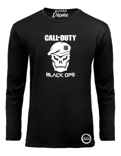 Polera Manga Larga De Hombre Call Of Duty Black Ops Calavera