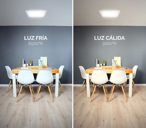Imagen 6 de 6 de Plafon Led 18w Techo Embutir Cuadrado Lampara