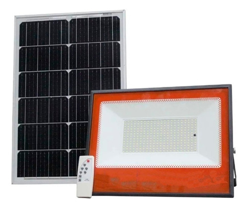 2 Pz Reflector Led Solar 200w Control Remoto Exterior Nwp Carcasa Negra Luz Luz Blanca Fria 6500k