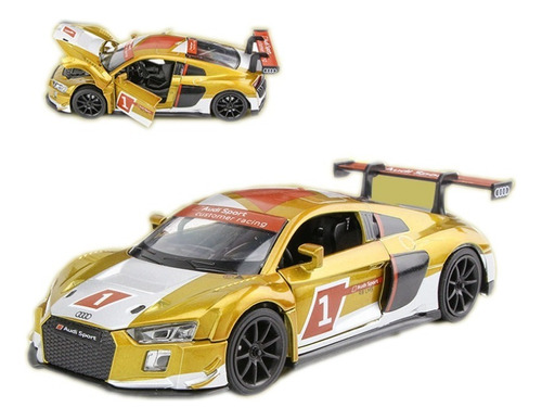 Audi R8 Lms Miniatura Metal Autos Con Luces Y Sonido 1:32