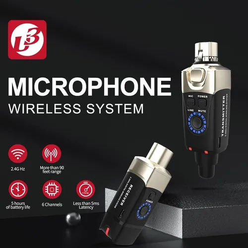 Microfone Semfio Xvive U3 Dinamico Xlr 2 4ghz Latencia5ms Preto