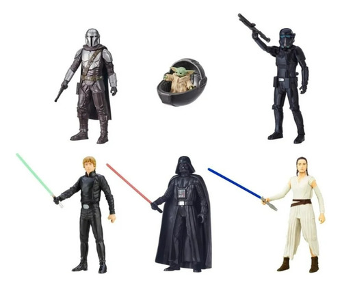 Set 6 Figuras Star Wars - The Mandalorian Hasbro Disney
