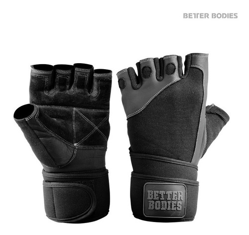 Pro Wrist Wrap Gloves Black T.m,guantes Pesas C/muñequera.