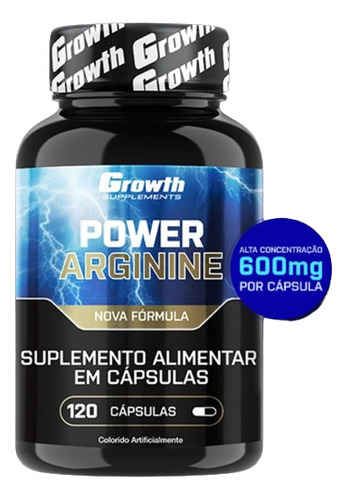 Power Arginine Aumento Força E Hipertrofia Growth 120 Caps Sabor Natural