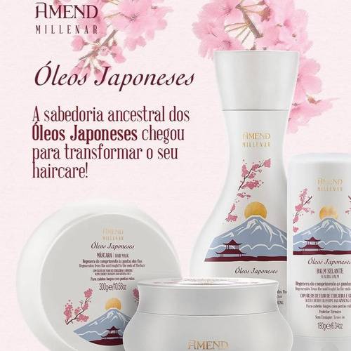 Amend Kit Millenar Óleos Japonese 4 Produtos + Seca Sem Friz