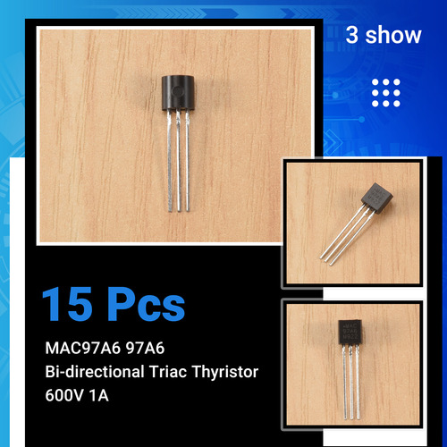 Tiristor Triac Bidireccional Mac97a6, 15 Unidades, 600 V, 1a