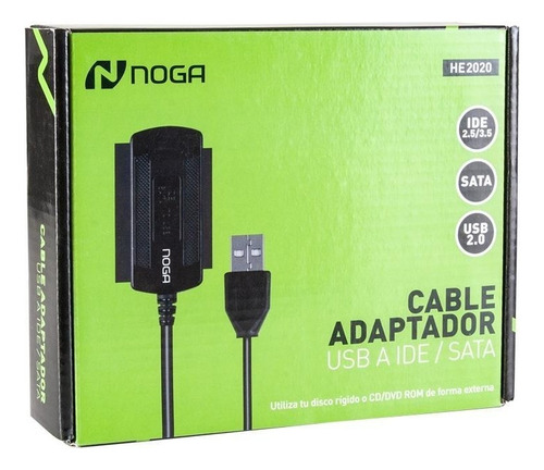 Adaptador Disco Duro Hdd Solido Ssd A Usb Con Fuente Negro