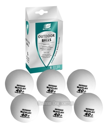 Pelotas Ping Pong Sunflex Outdoor Pack X 6 Unid Pelotitas