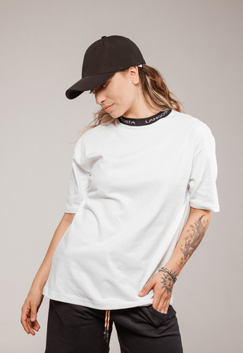 Remera Mujer Oversize Cuello Tejido Victoria Langosta