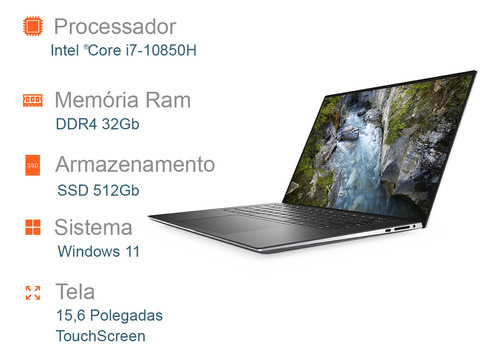 Portátil Dell Precision Touch Core i7 10Ger, 32 GB, SSD, 512 GB - Bueno (Reacondicionado)