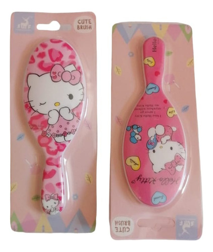Cepillo Para Cabello Damas Niñas Kitty 12 Pzs