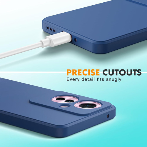 Funda Silicona Líquida Tpu Carcasa Para Oppo Reno 11 F+mica Azul Oppo Reno 11f