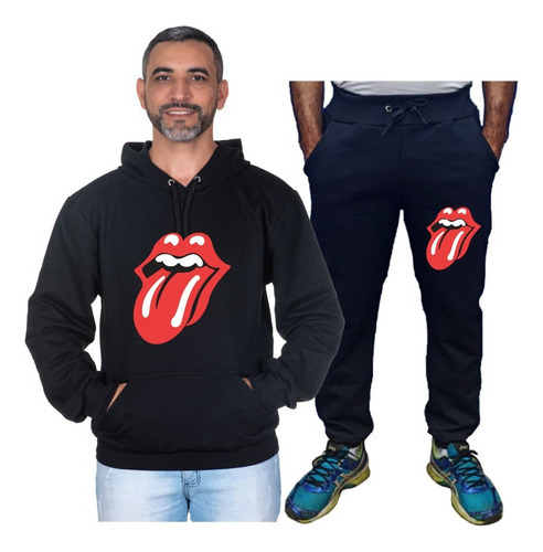 Conjunto Moletom Blusa/ Calça De Frio Rolling Stone Promoção