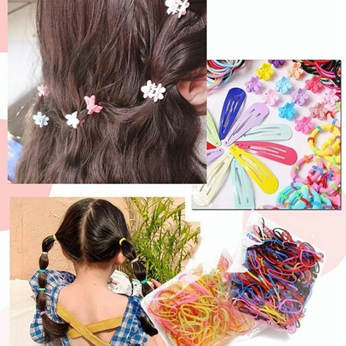 780pcs Mini Ligas Para Cabello Elásticas Dama Accesorios
