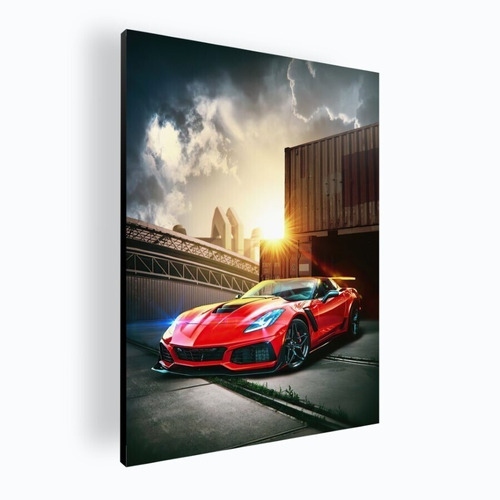 Cuadro Decorativo Moderno Mural Poster Red Car 30x42 Mdf