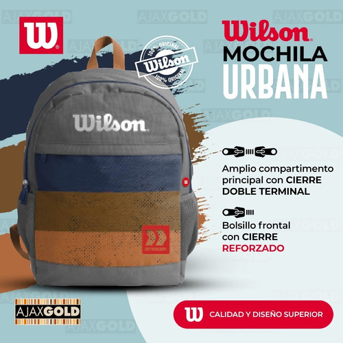 Imagen 4 de 10 de Mochila Wilson Urbana Deportes Gym Porta Notebook Reforzada