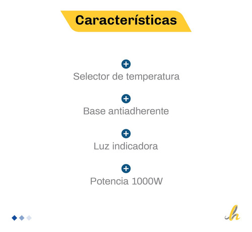 Imagen 2 de 5 de Plancha Seca Kanji Kjh-pls1001 1000w Base Acero Inox Lh